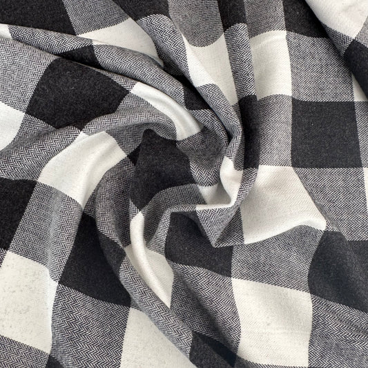 Brushed Check Florian Black & Off-white | Cotton