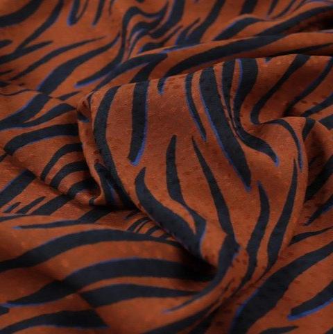 Like A Zebra Nutmeg and Cobalt | Viscose