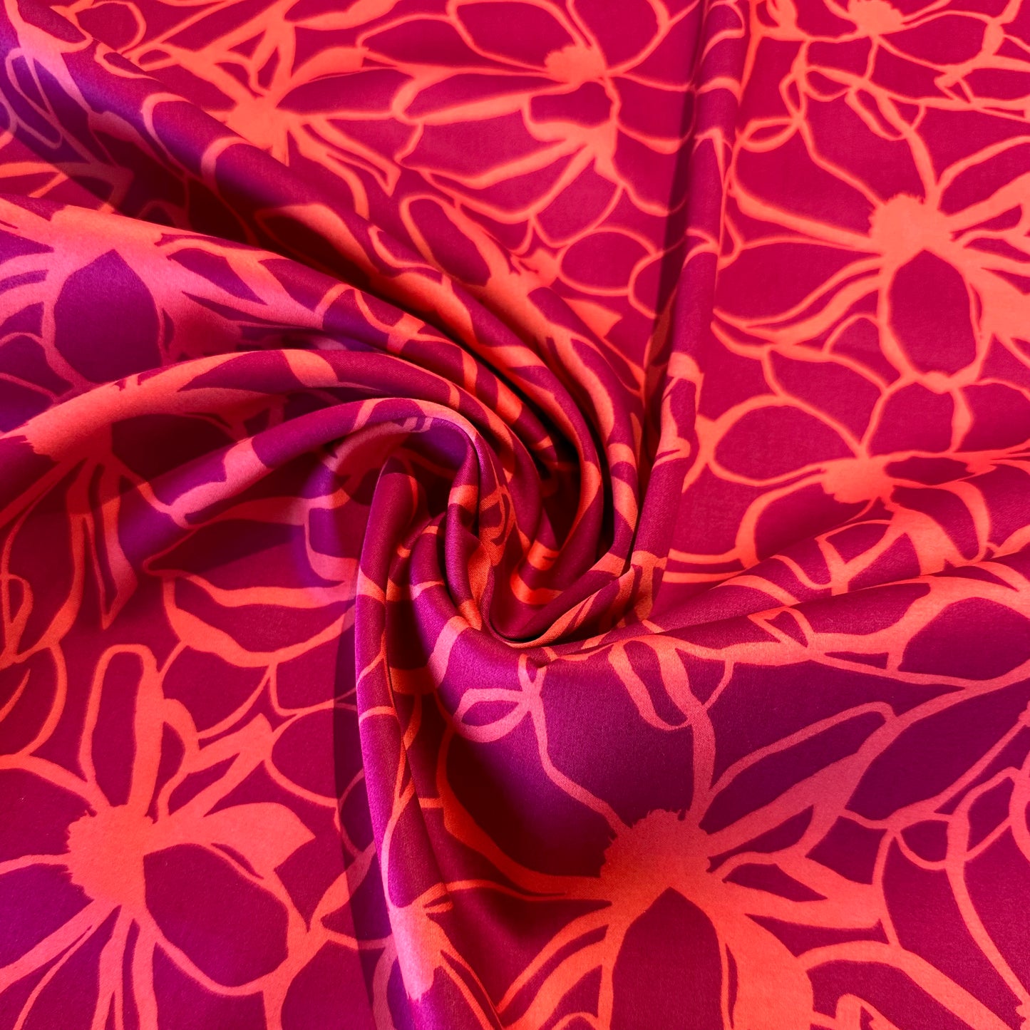 Magnolia in Magenta | Cotton Satin