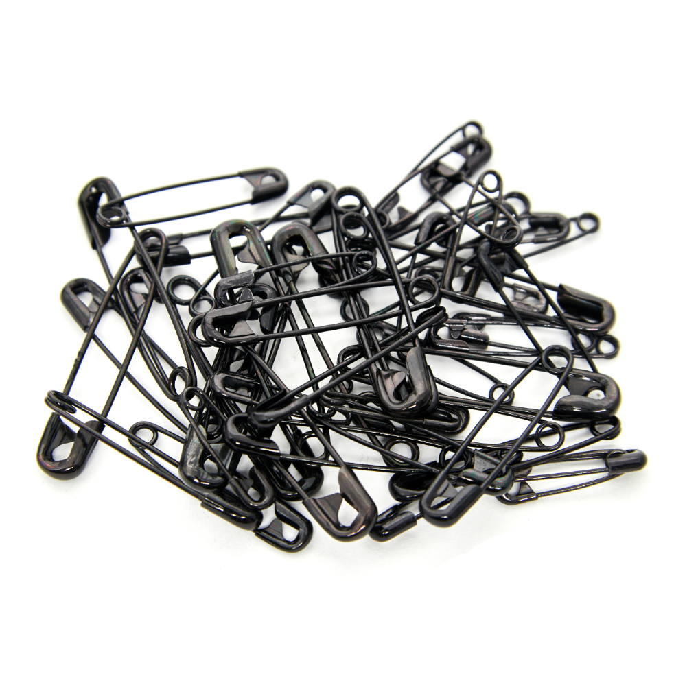 Assorted Size Safety Pins | Black