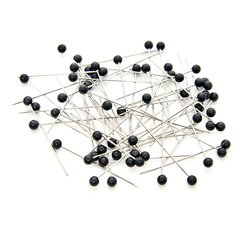 Plastic Head Nickel Plated Pins | Black