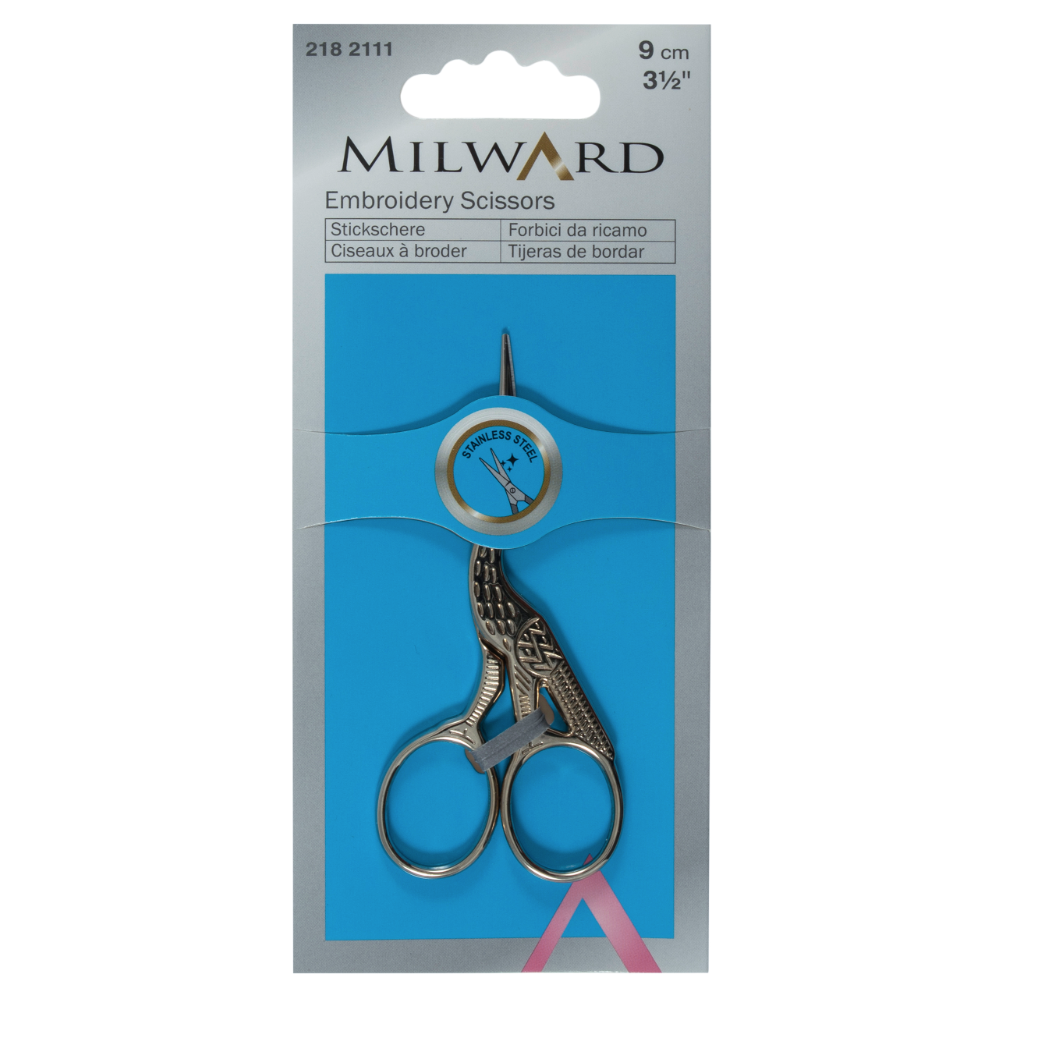 Stork Embroidery Scissors 9cm