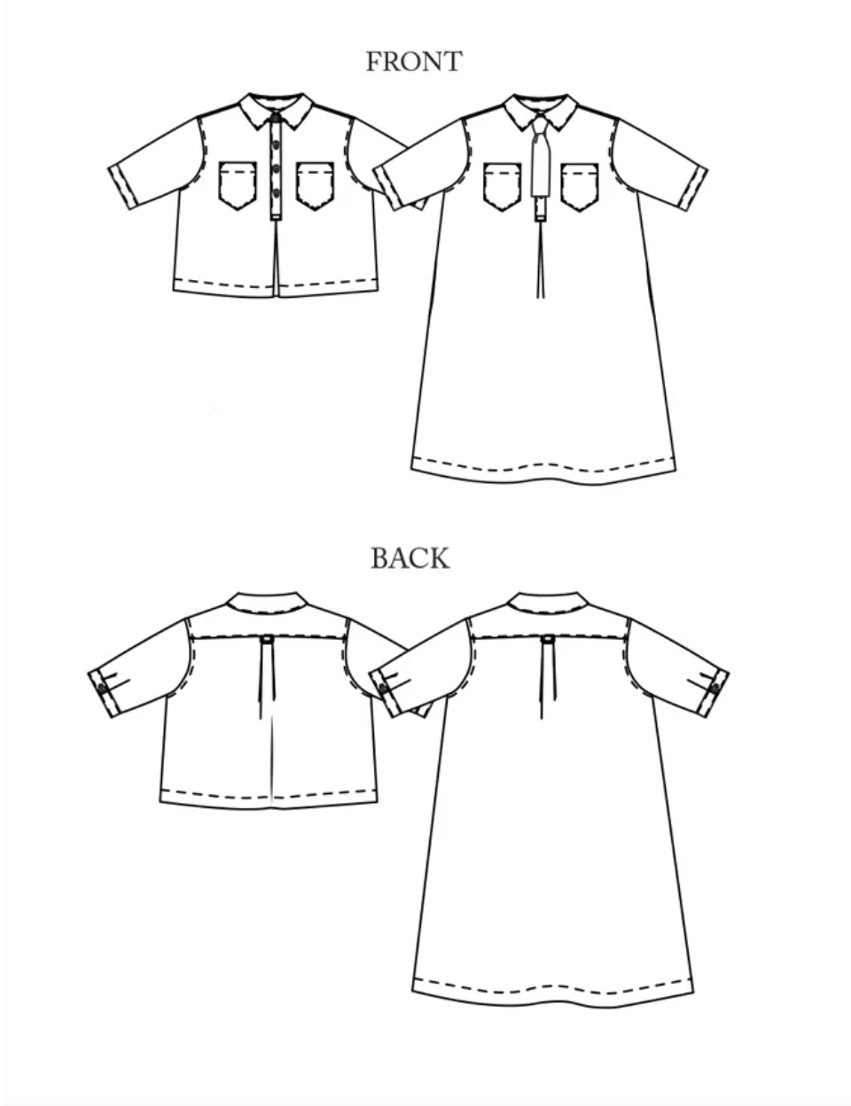 The Scout Top and Dress Size 6-18 | Paper Pattern