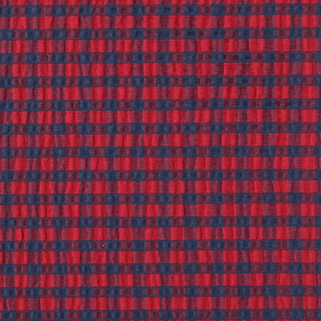 Rowan Gingham Seersucker | Claret & Navy