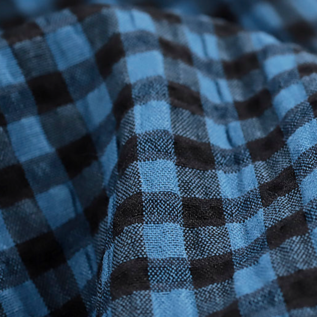 Rowan Gingham Seersucker | Indigo & Black